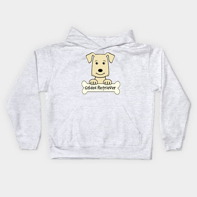 Golden Retriever Kids Hoodie by AnitaValle